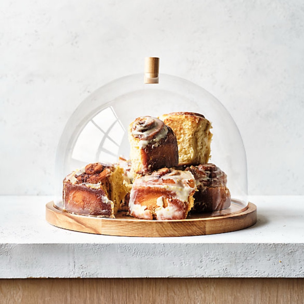 New! Crate&Barrel Round Serving Board with Premium Acrylic Lid